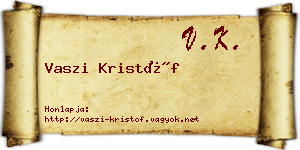 Vaszi Kristóf névjegykártya
