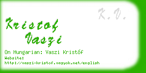 kristof vaszi business card